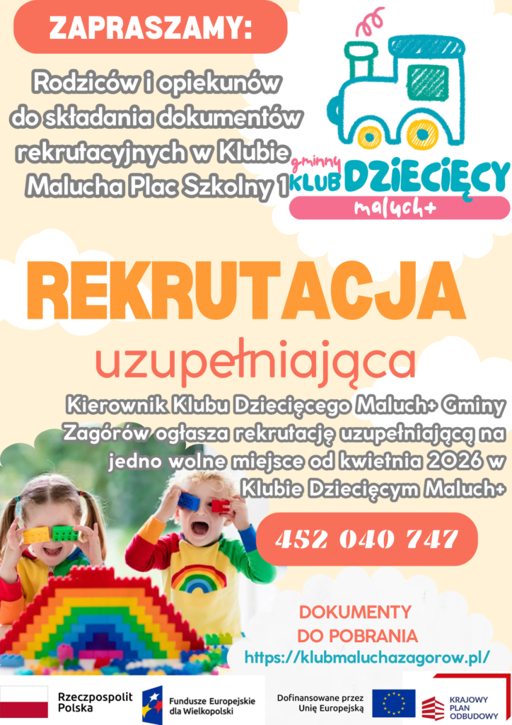 PLAKAT rekrutacja uzupełniająca